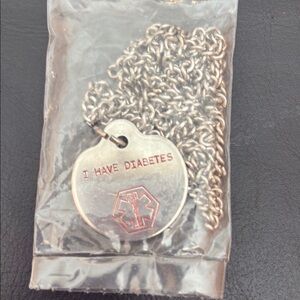 Medical Alert Necklace - Silver with Red Engraving